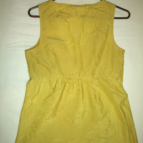Fossil Yellow-Green Silk Sleeveless V-Neck Top S - Picture 2 of 2